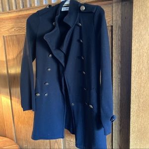 Black Zara Knit Military Style Coat lightweight